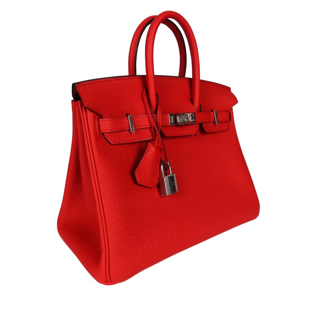 Rouge de Coeur Togo Retourne Birkin 25 Palladium Hardware, 2025