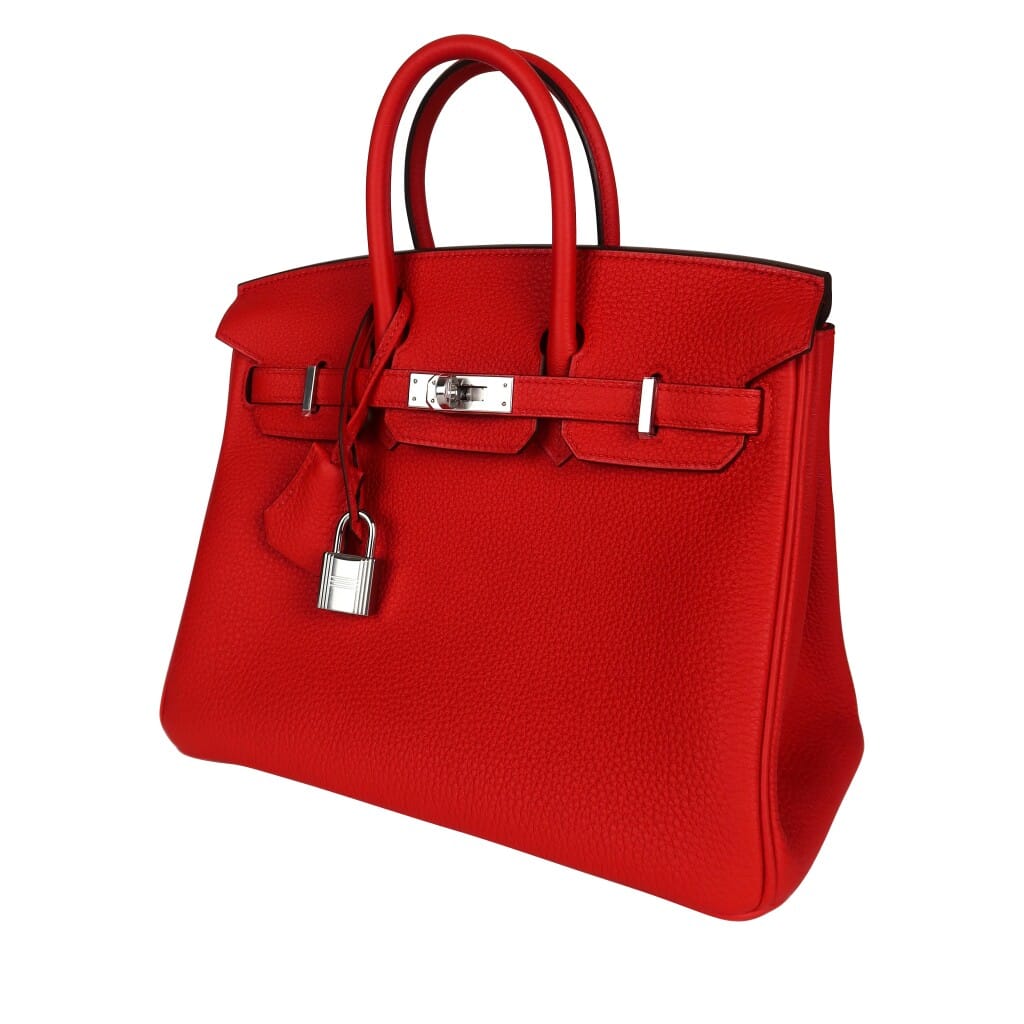 Rouge de Coeur Togo Retourne Birkin 25 Palladium Hardware, 2025