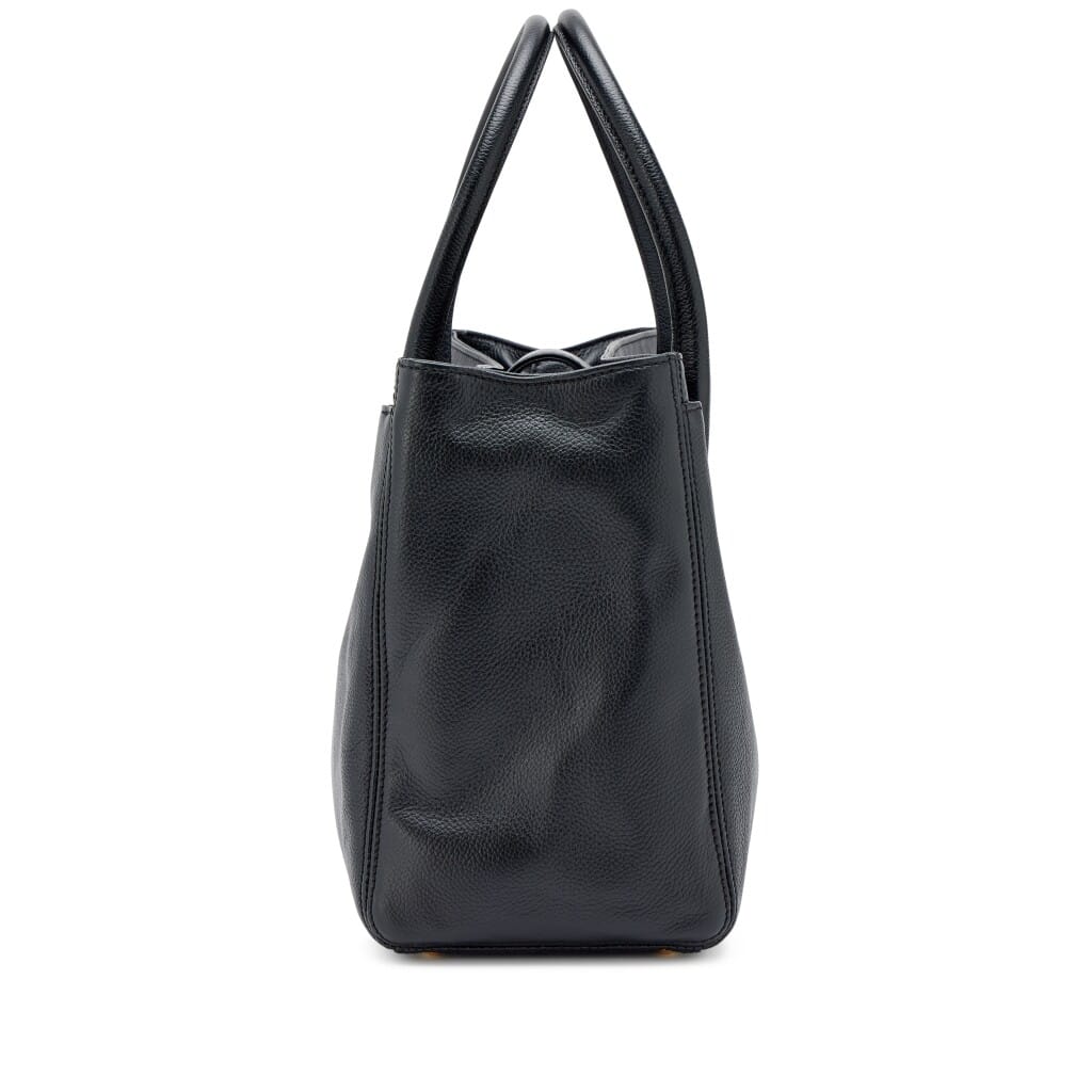 Black Calfskin Cerf Executive Shopper Tote Gold Hardware, 2011-2012