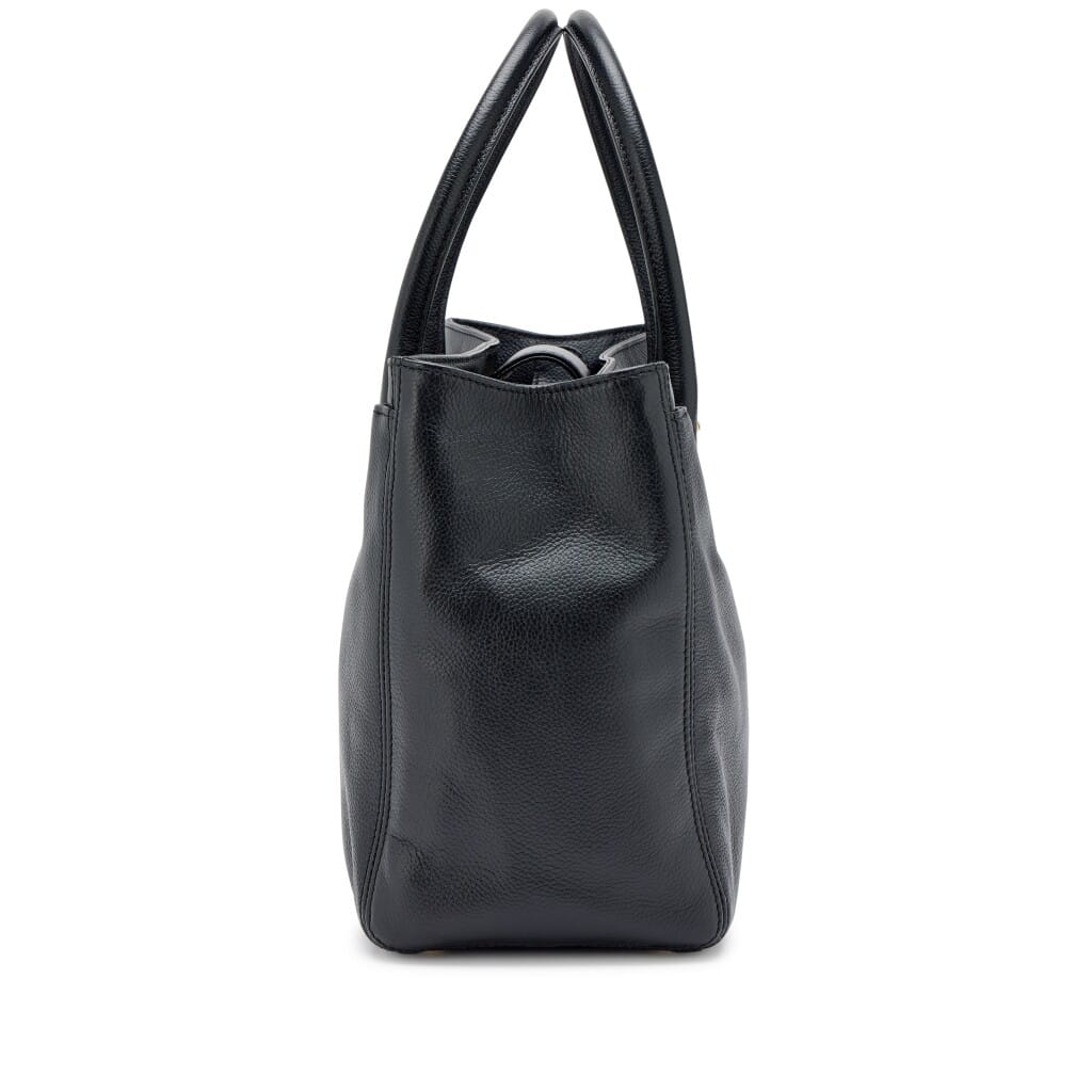 Black Calfskin Cerf Executive Shopper Tote Gold Hardware, 2011-2012