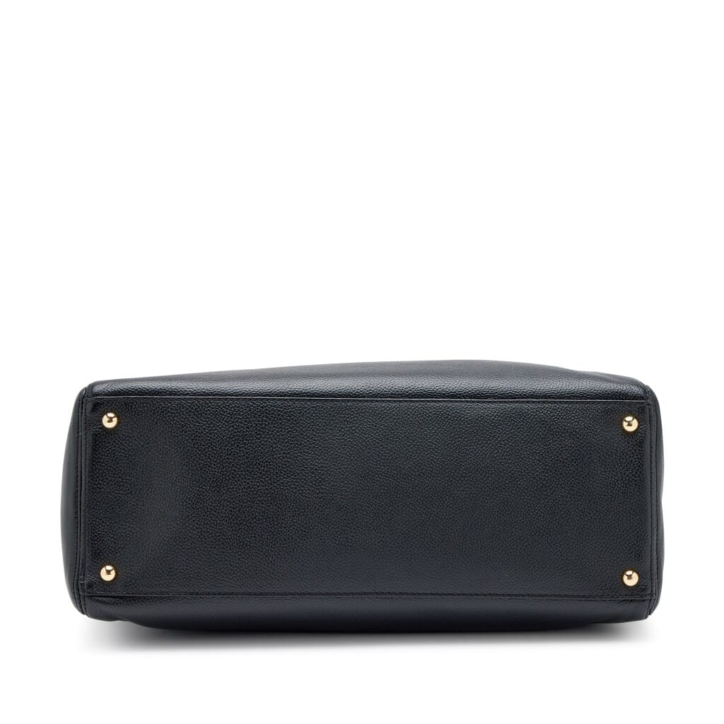 Black Calfskin Cerf Executive Shopper Tote Gold Hardware, 2011-2012