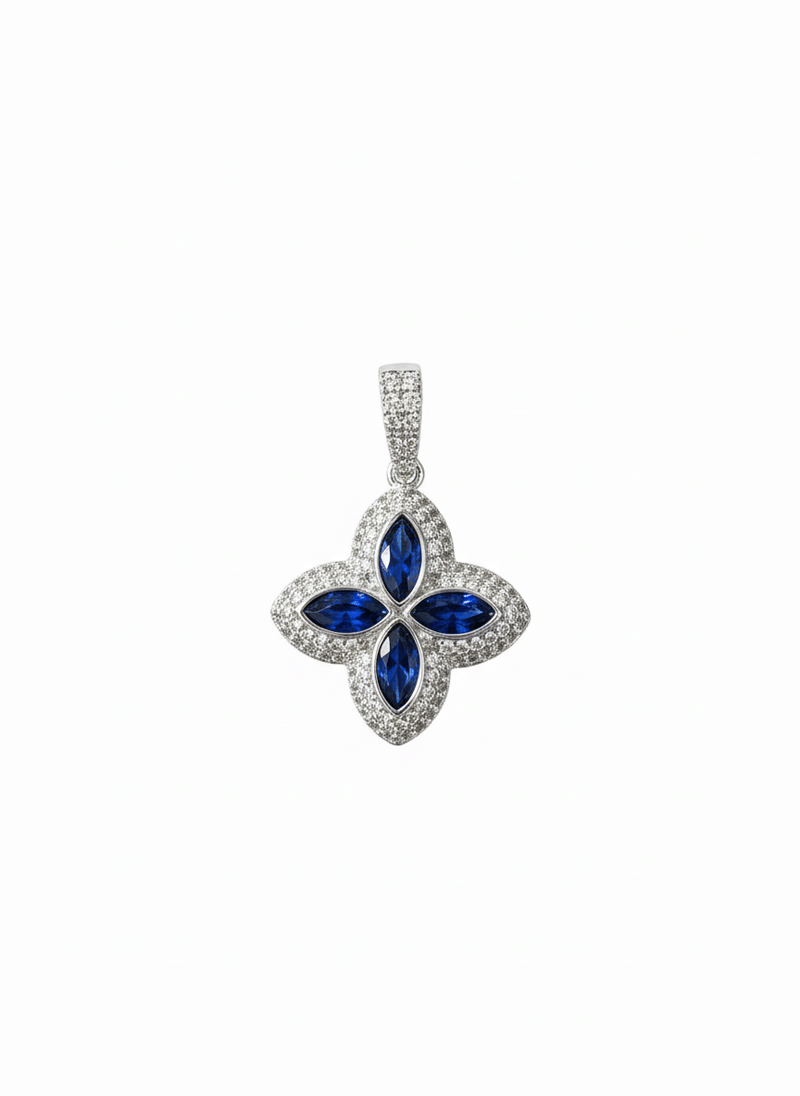 Sapphire Clover Pendant