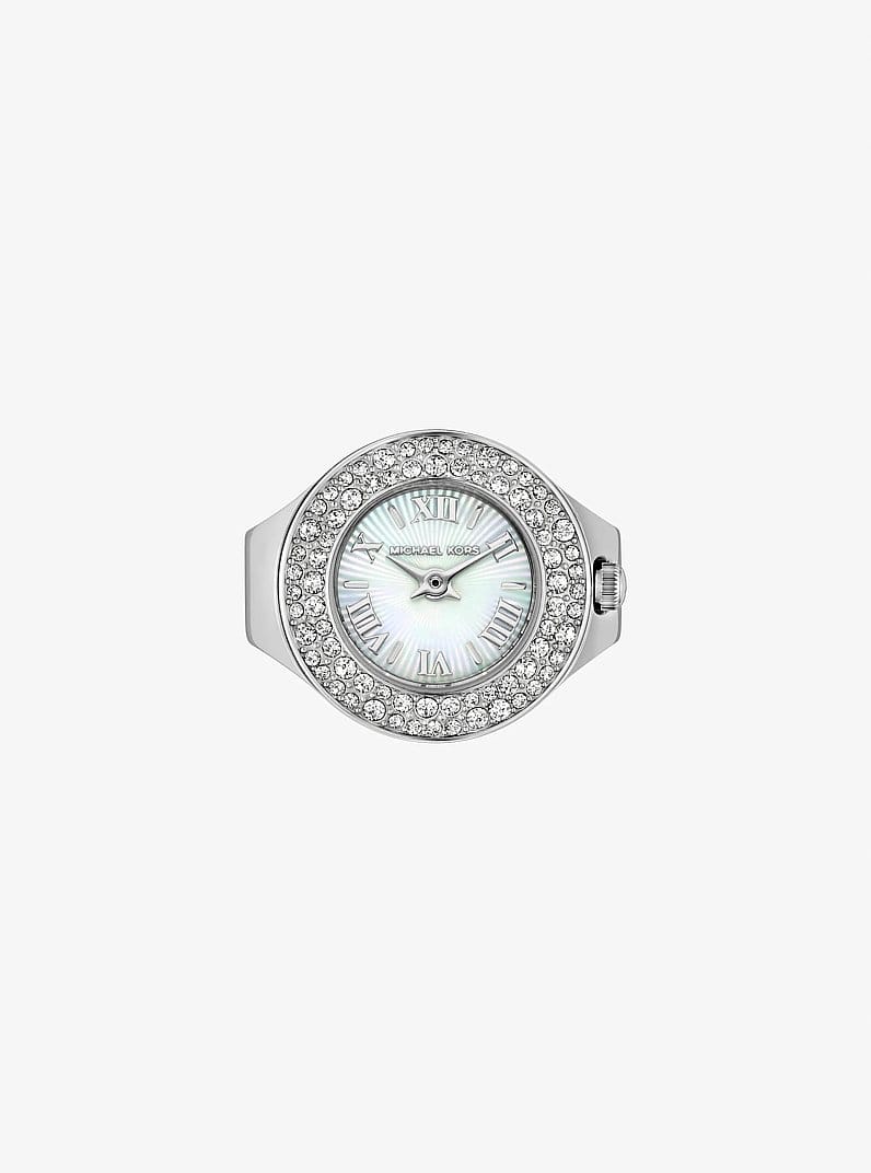 Liliane Pavé Silver-Tone Ring Watch