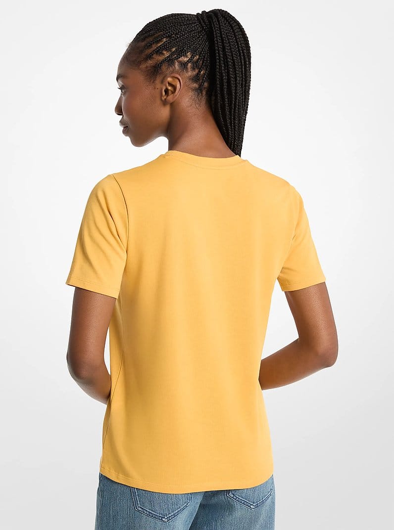 Studded Logo Charm Organic Cotton Jersey T-Shirt
