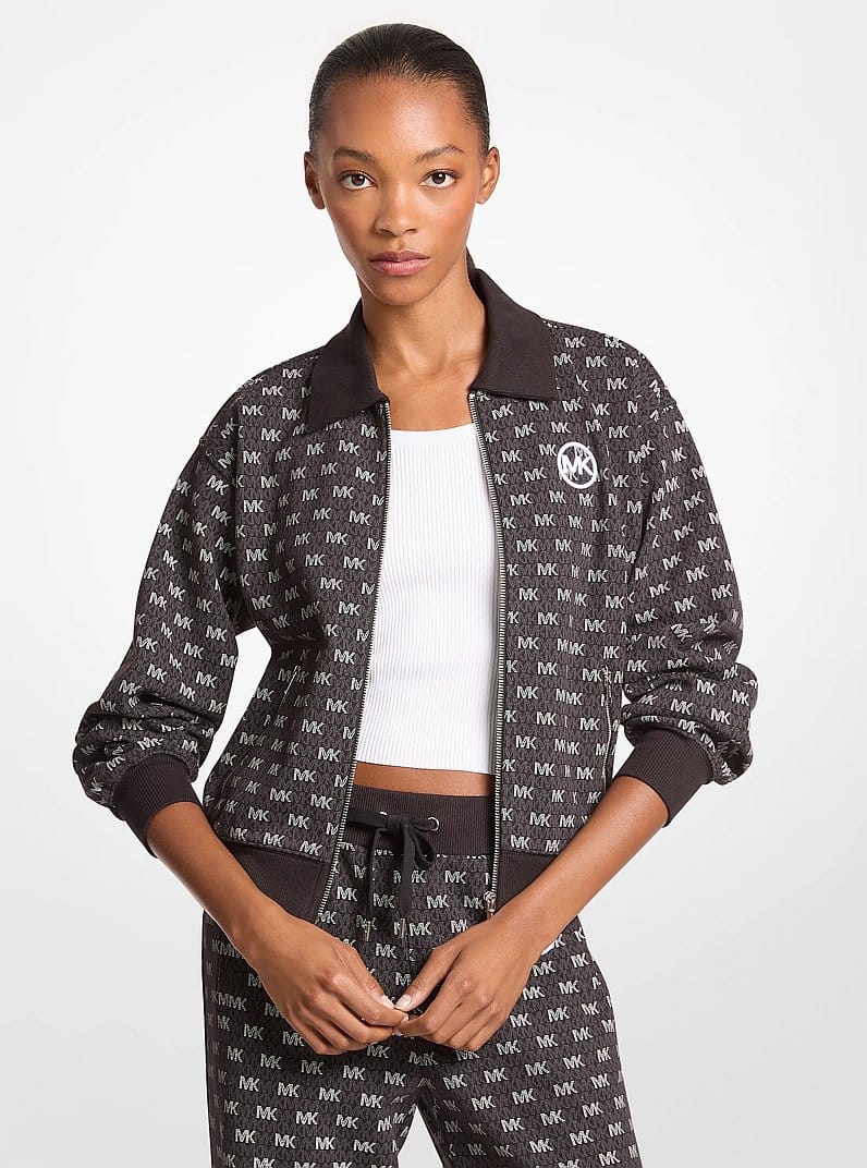 Logo Cotton Blend Zip-Up Jacket