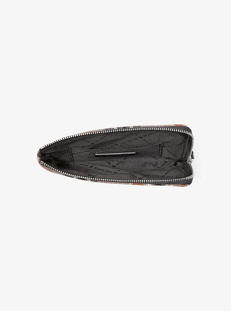 Jet Set Travel Plaid Print Wool Wristlet