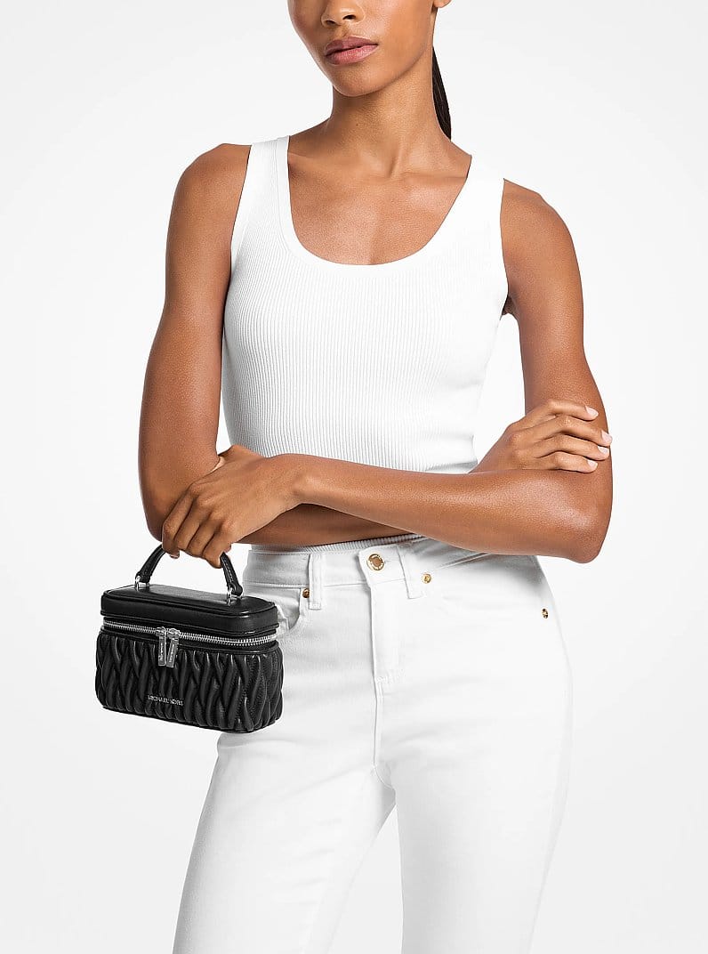 Vivi Small Matelassé Burnished Vanity Crossbody Bag