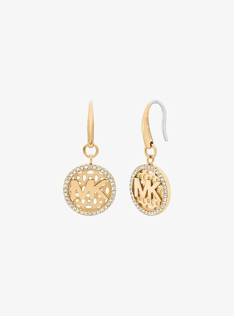 Pavé Logo Charm Earrings