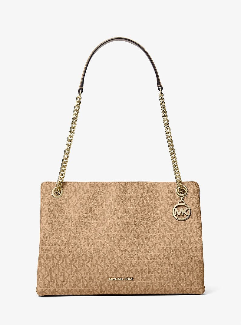 Christina Medium Signature Logo Messenger Bag
