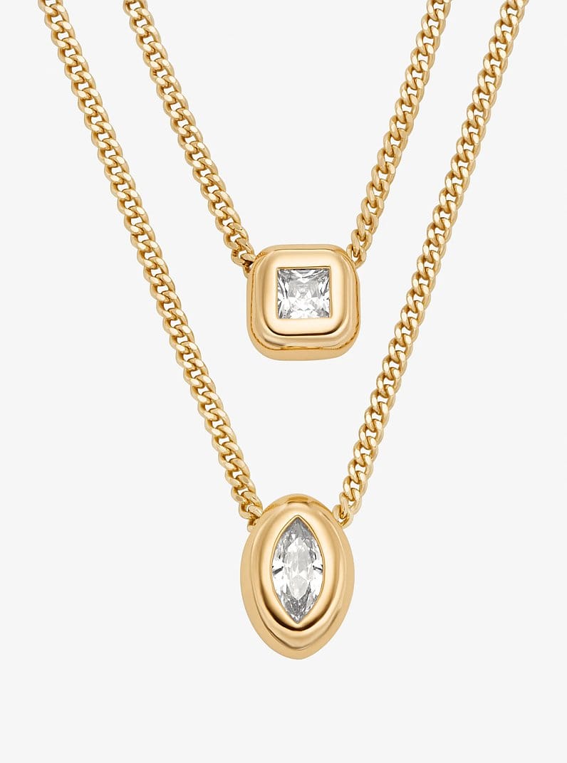 Cubic Zirconia Double Layered Necklace