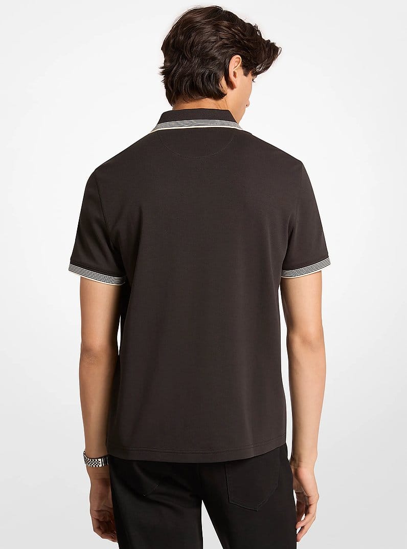 Cotton Zip-Up Polo Shirt