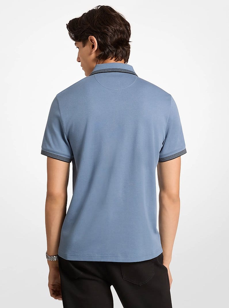 Cotton Zip-Up Polo Shirt