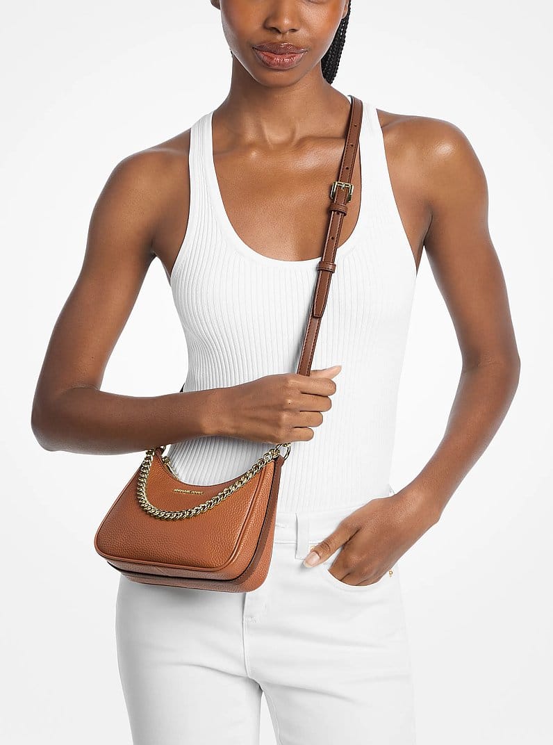 Jet Set Travel Small Pebbled Leather Convertible Crossbody Bag