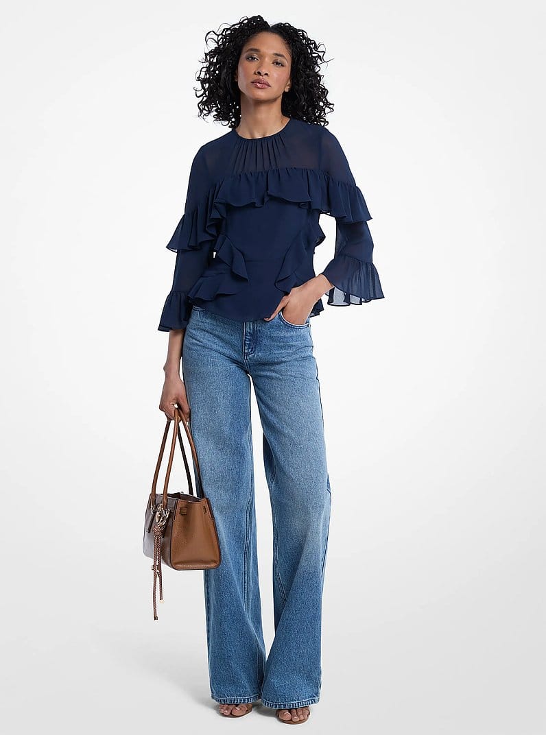Ruffled Georgette Blouse