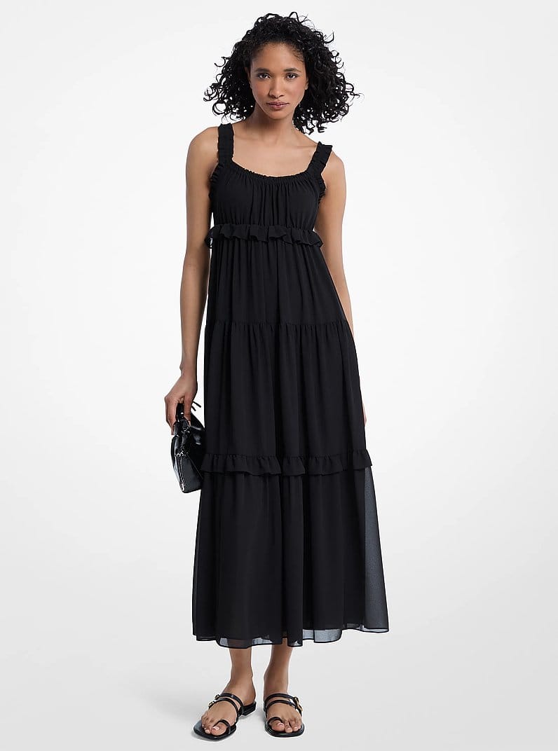 Ruffled Georgette Maxi Dress