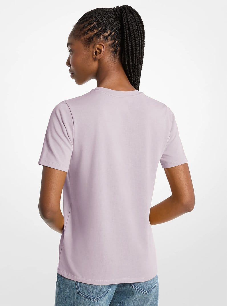 Studded Logo Charm Organic Cotton Jersey T-Shirt