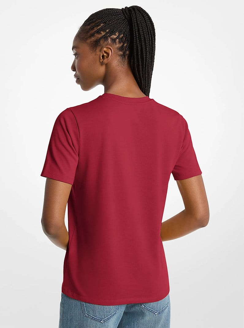 Studded Logo Charm Organic Cotton Jersey T-Shirt
