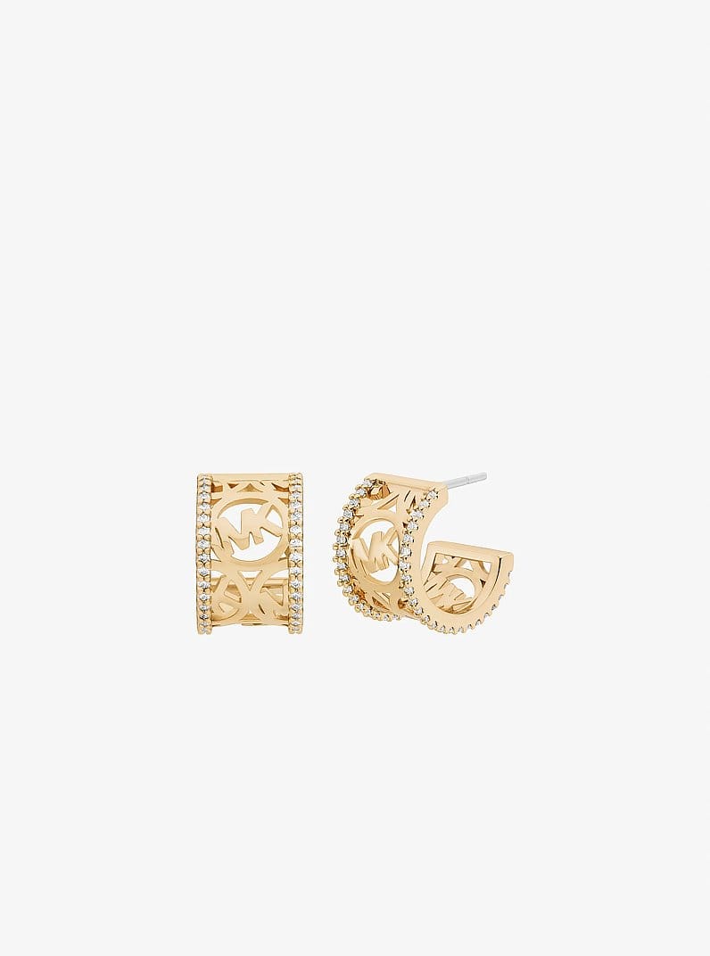 Pavé Perforated Huggie Earrings
