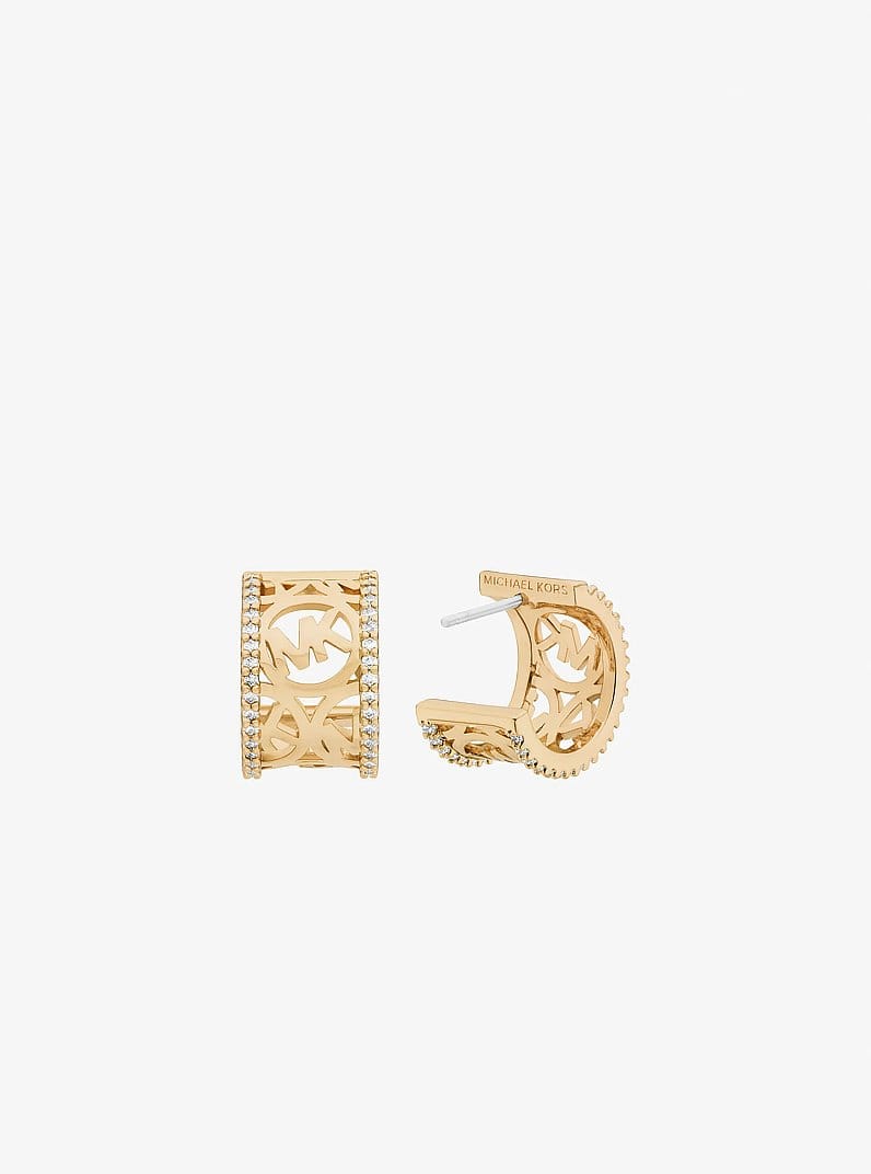 Pavé Perforated Huggie Earrings