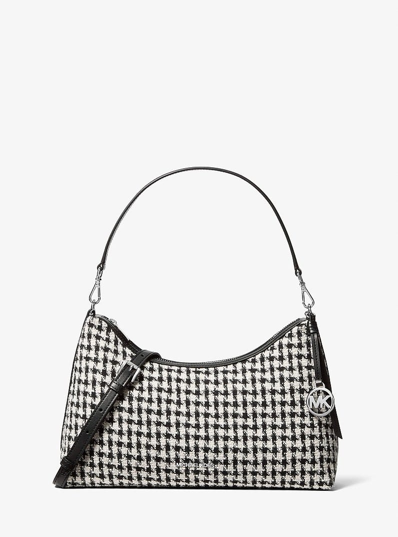 Sammy Medium Woven Houndstooth Convertible Shoulder Bag