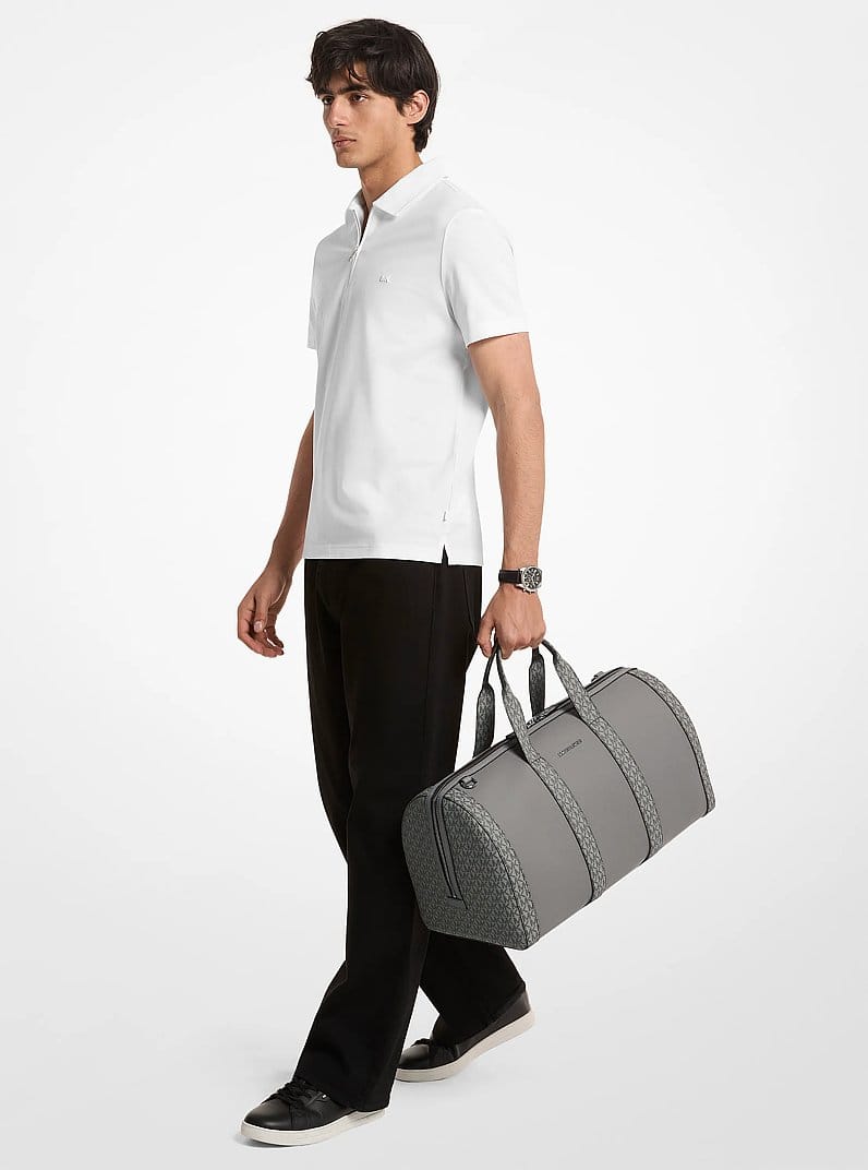 Cooper Pebbled Leather and Signature Logo Duffel Bag