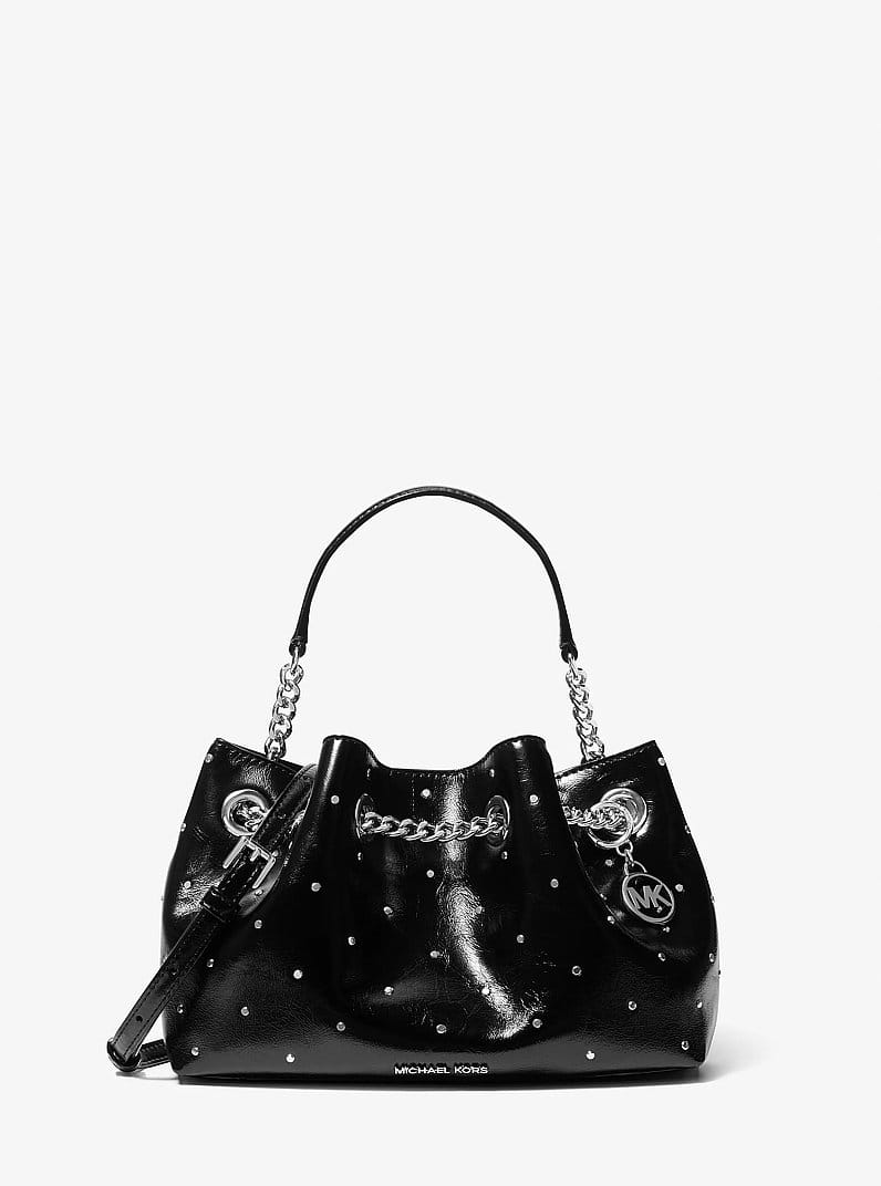 Mina Small Polyester Microsuede Crossbody Bag