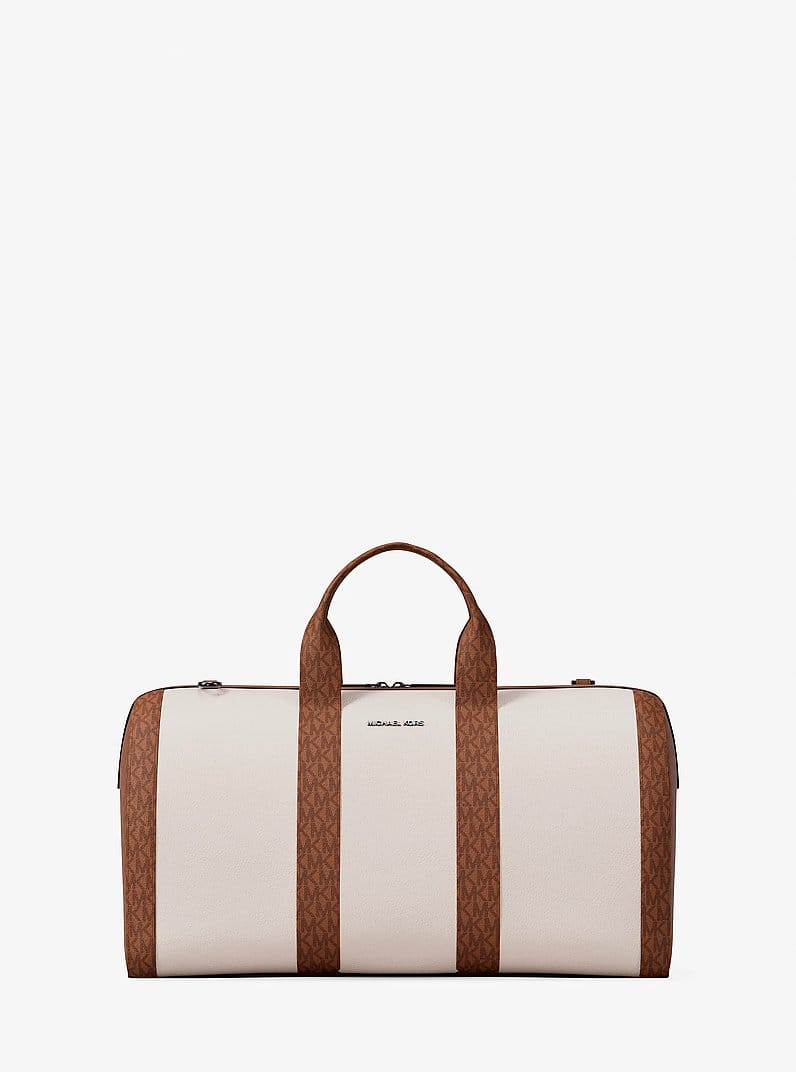 Cooper Pebbled Leather and Signature Logo Duffel Bag