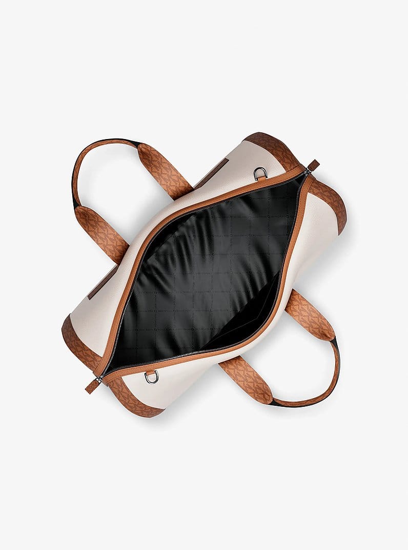 Cooper Pebbled Leather and Signature Logo Duffel Bag