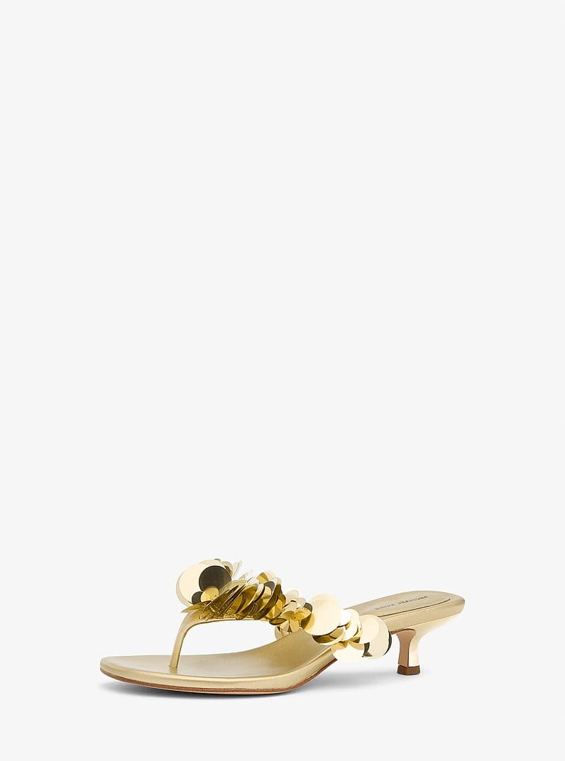Loretta Sequin Embellished Metallic Sandal