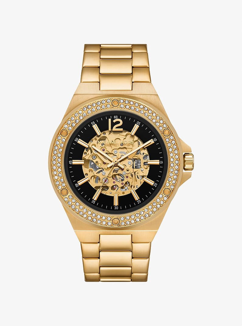 Oversized Lennox Pavé Gold-Tone Watch