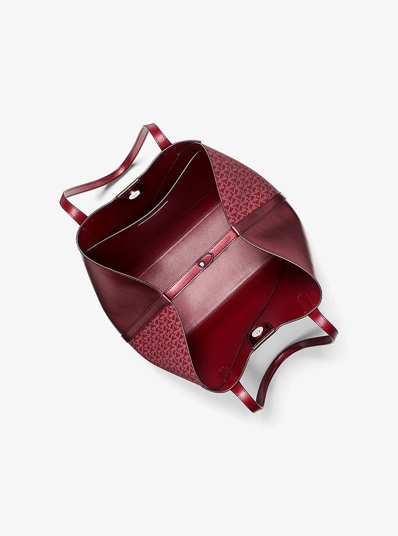Avalon Medium Metallic and Signature Logo Tote Bag