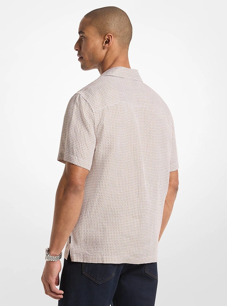 Tile Print Linen Shirt