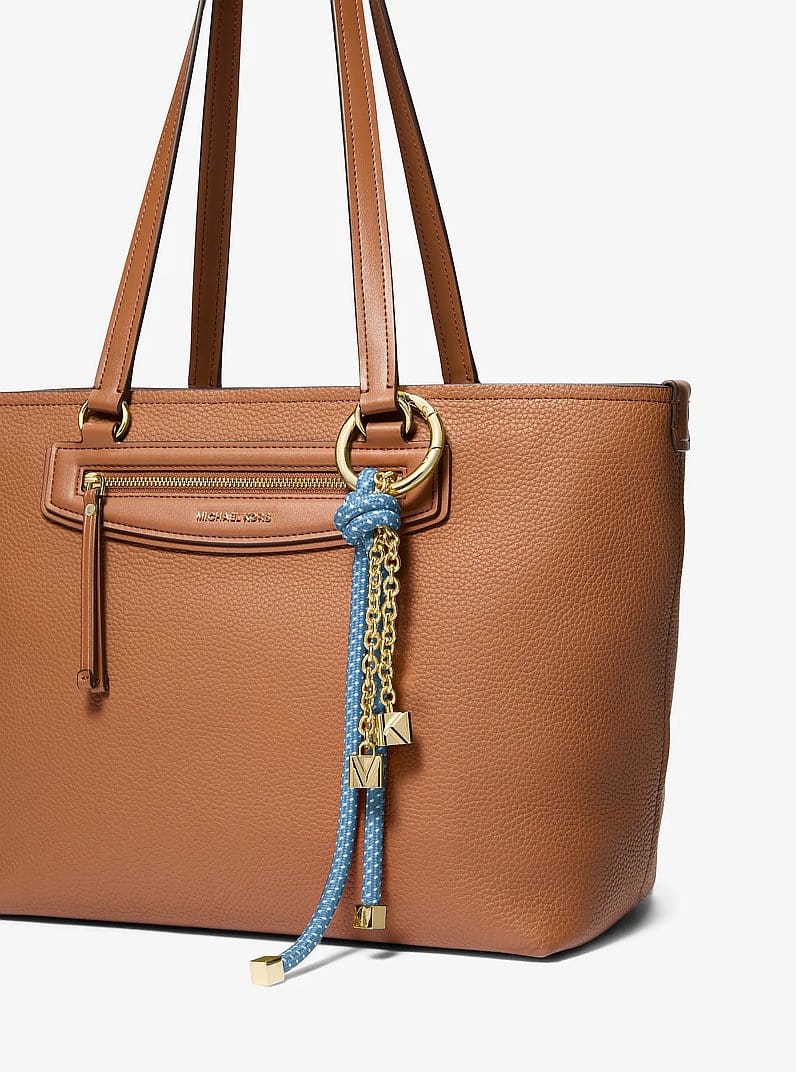 Gold-Tone and Speckled Cord Bag Charm