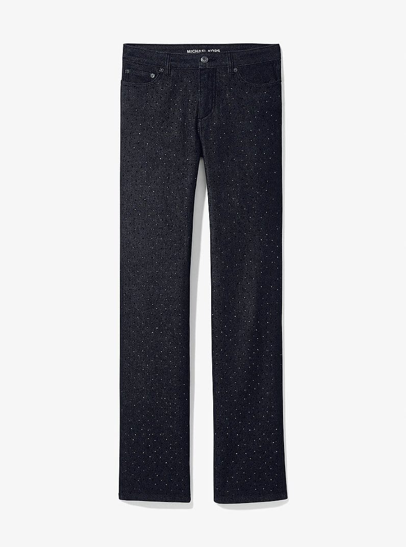Studded Stretch Denim Cigarette Jeans