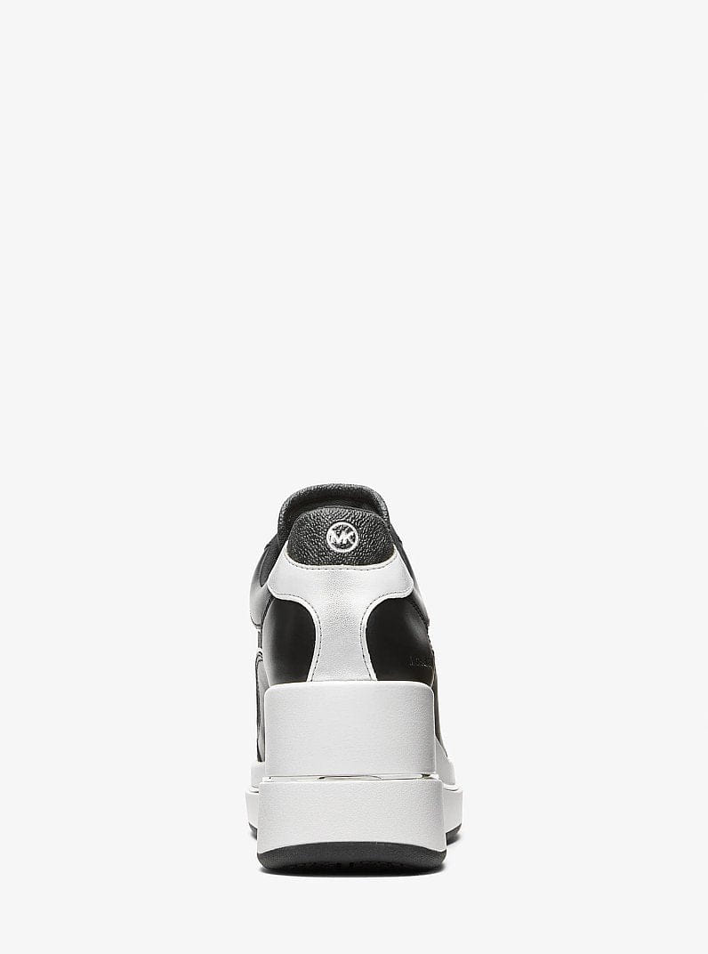 Emmy Signature Logo and Leather Wedge Trainer