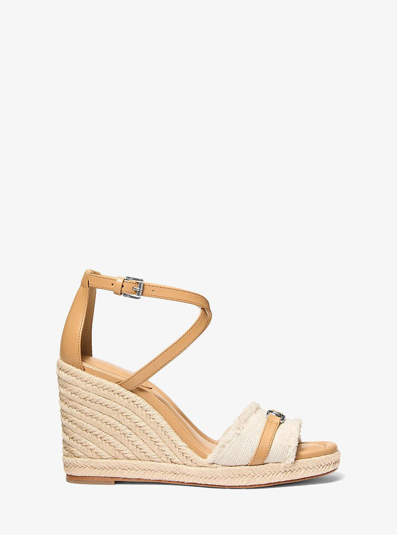 Mandy Linen Wedge Sandal
