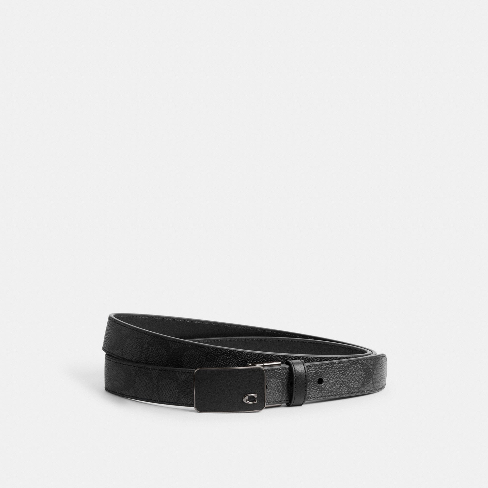 Signature Plaque Buckle Cut-To-Size Reversible Belt, 30 Mm