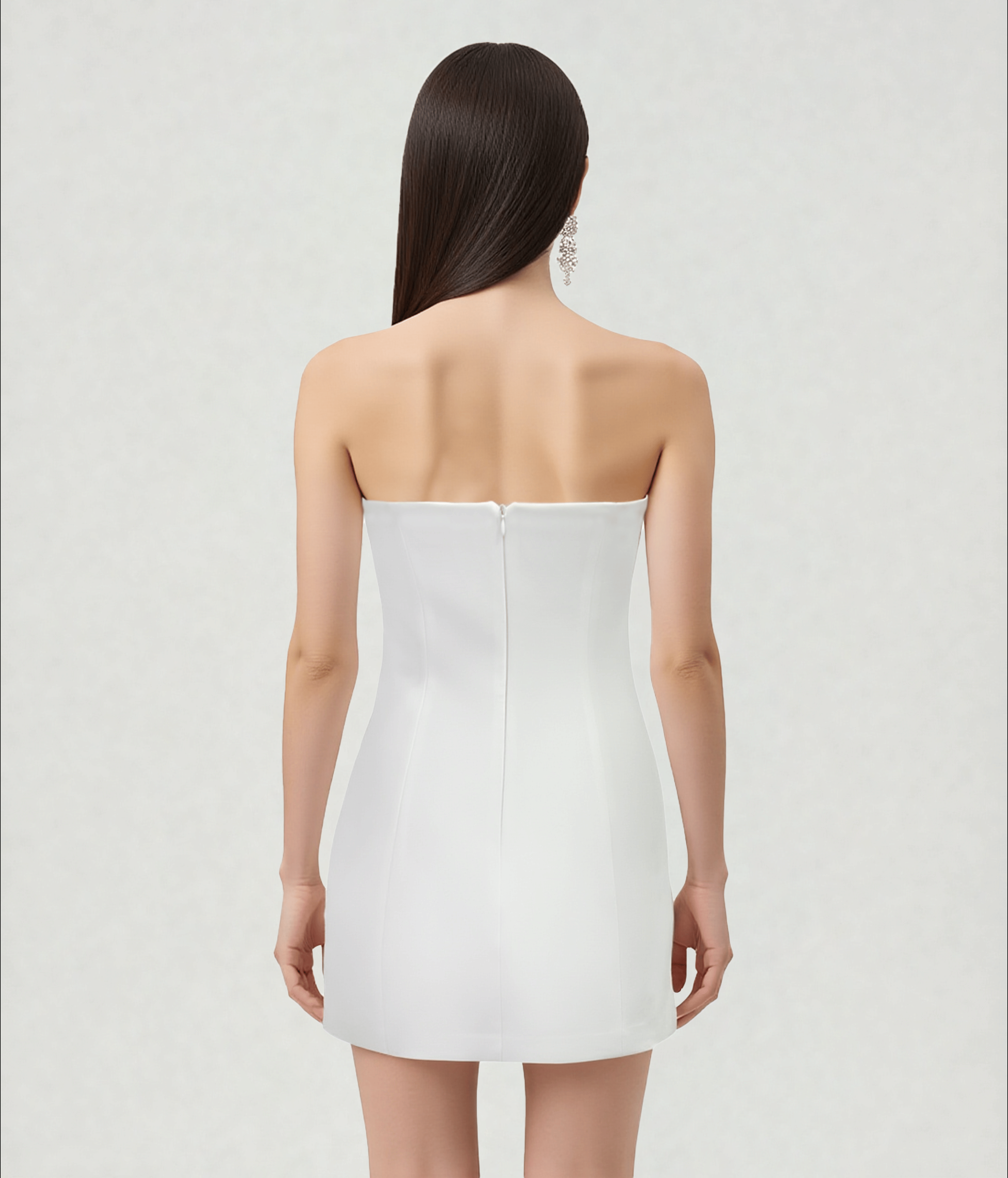 Floral Printed Mini Dress - White
