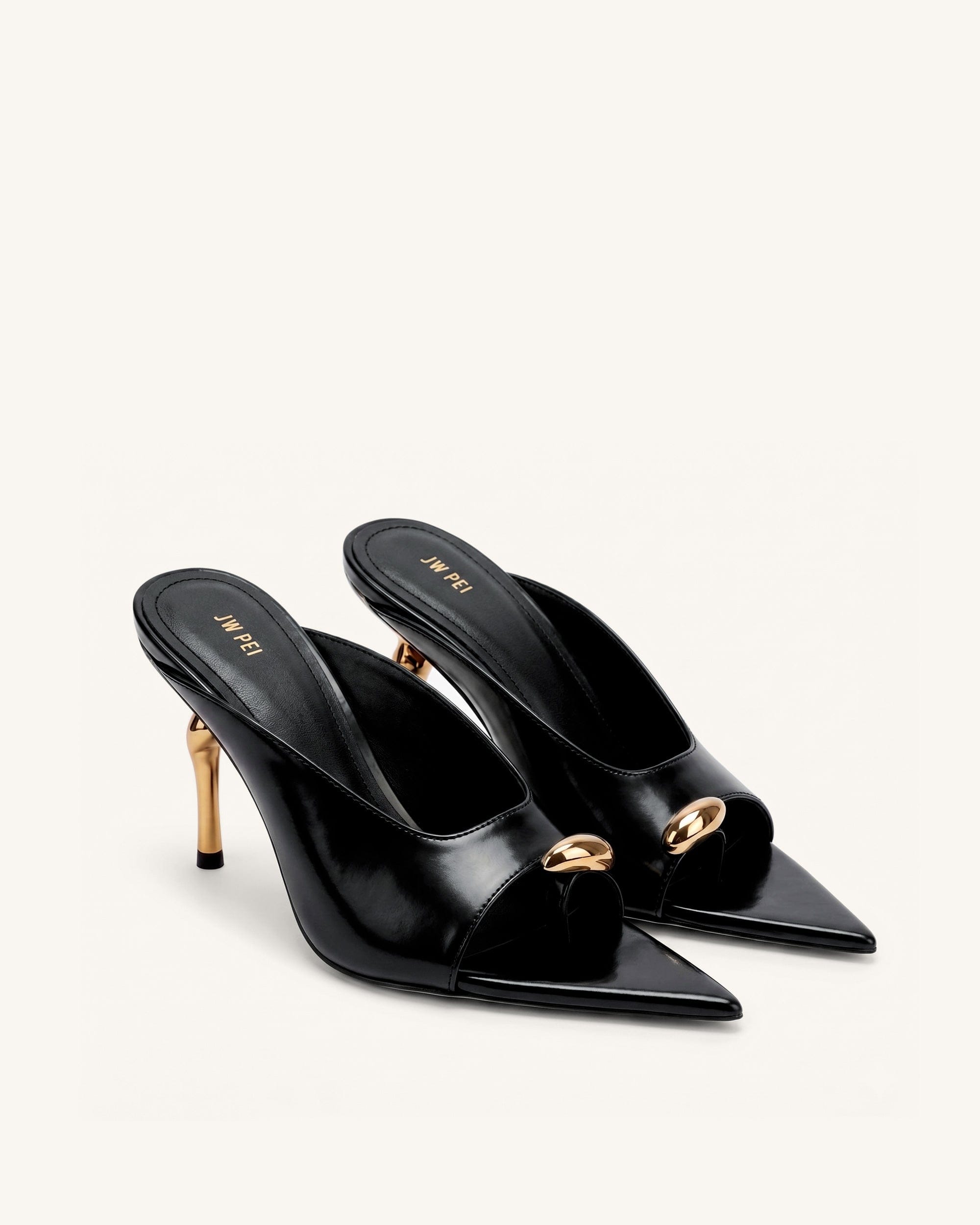 Noemi Pointed-Toe Mule Heels - Black