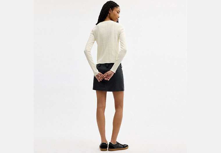 Coach | Brain Dead Kachi Mouse Graphic Long Sleeve Pointelle Top