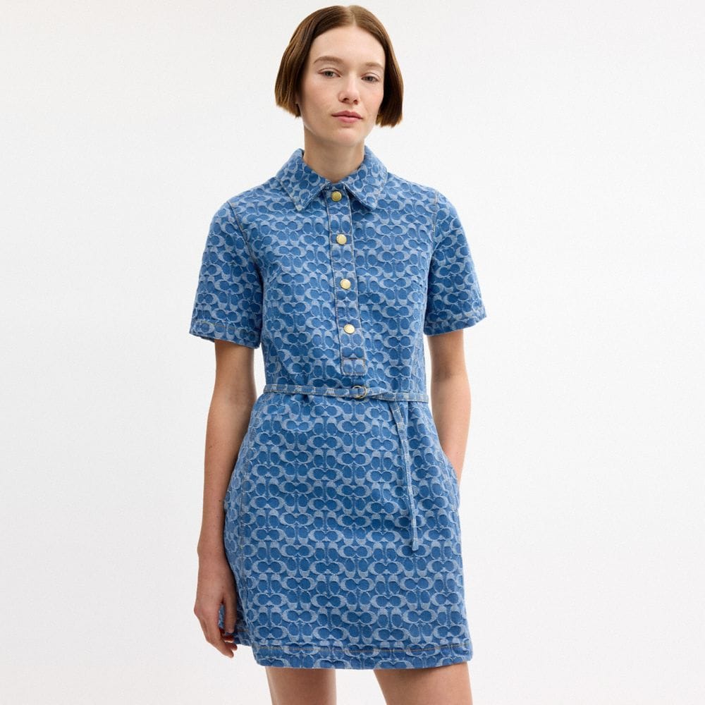 Signature Denim Dress In Organic Cotton