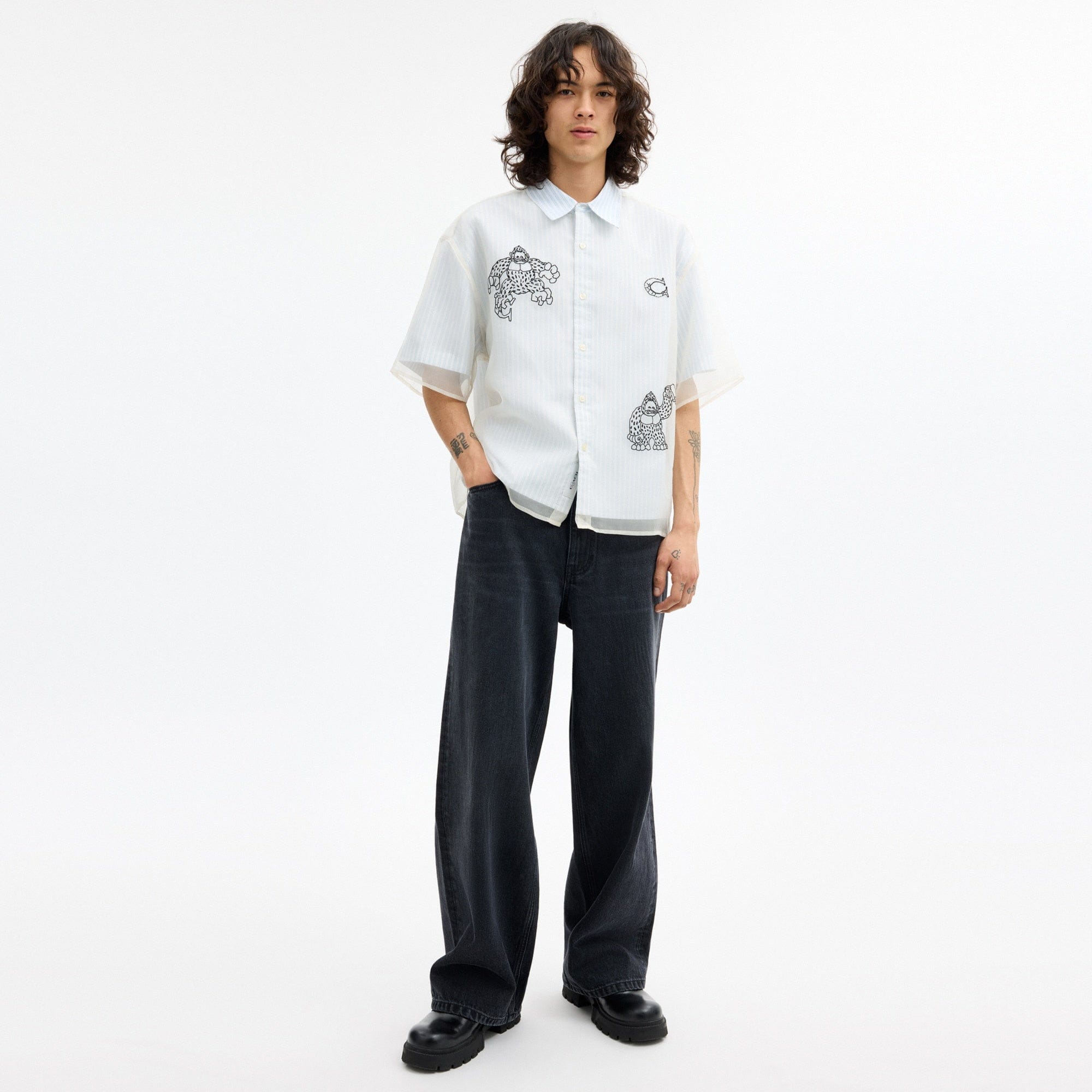 Coach | Brain Dead Striped Camp Shirt