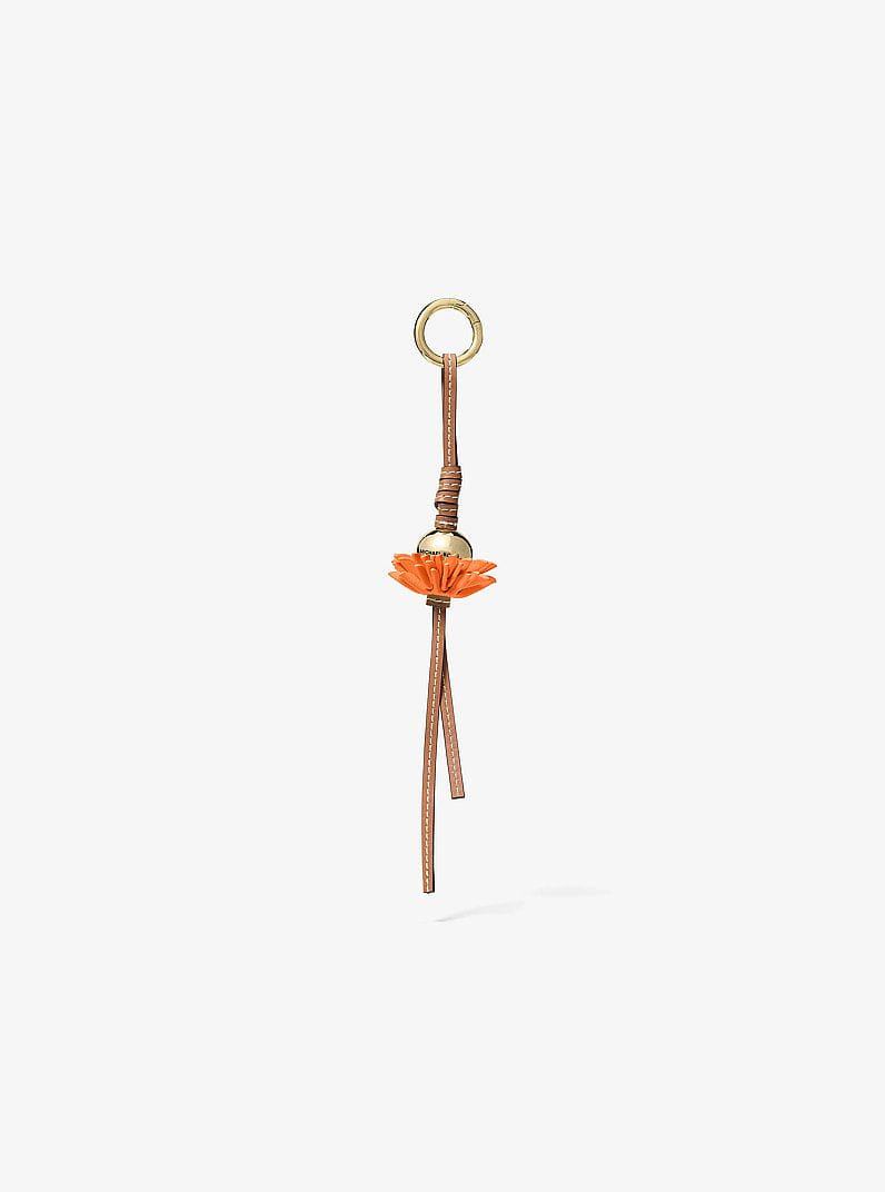 Leather Flower Bag Charm