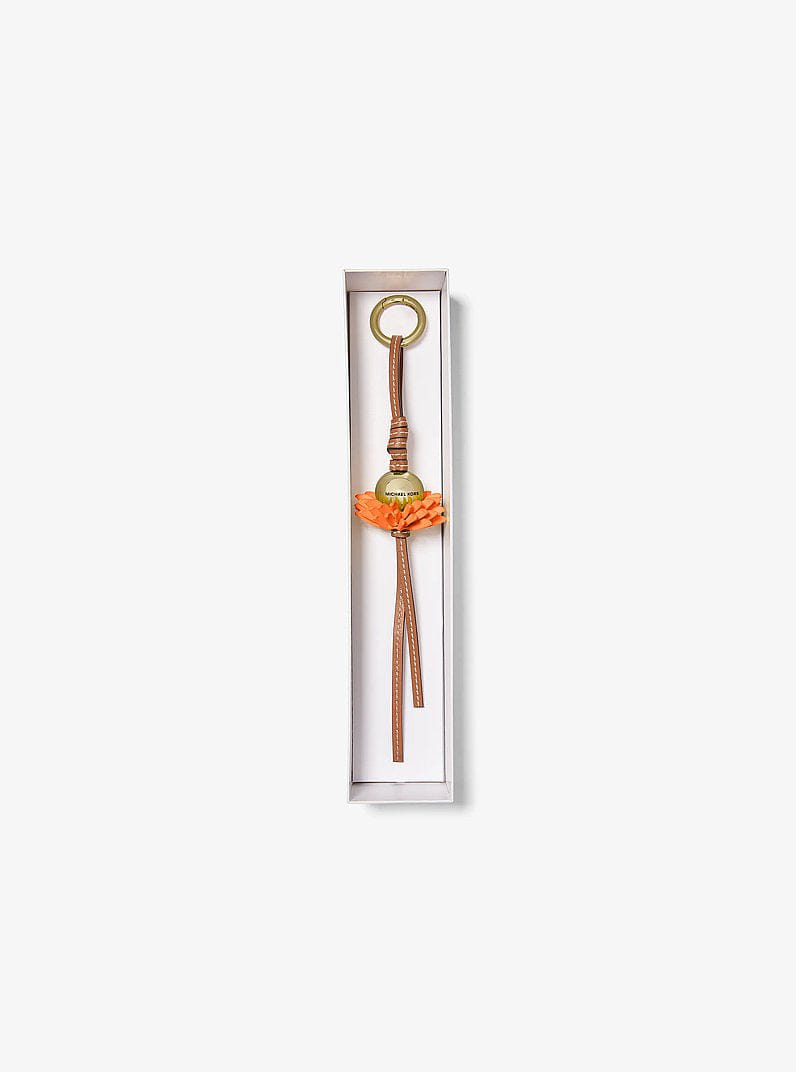 Leather Flower Bag Charm