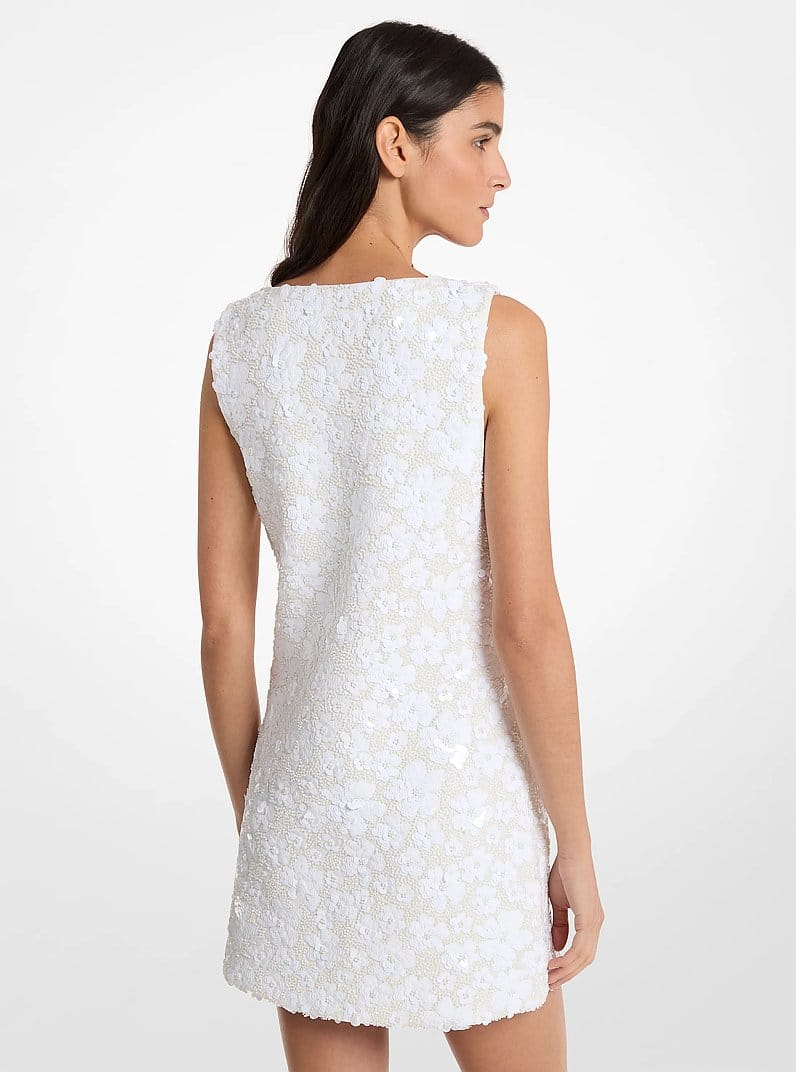 Floral Embellished Scuba Mini Dress