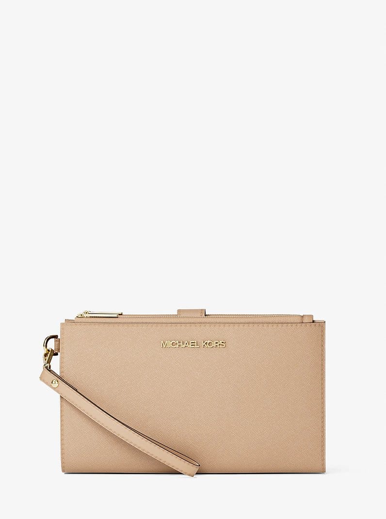 Jet Set Large Leather Smartphone Wristlet Wallet