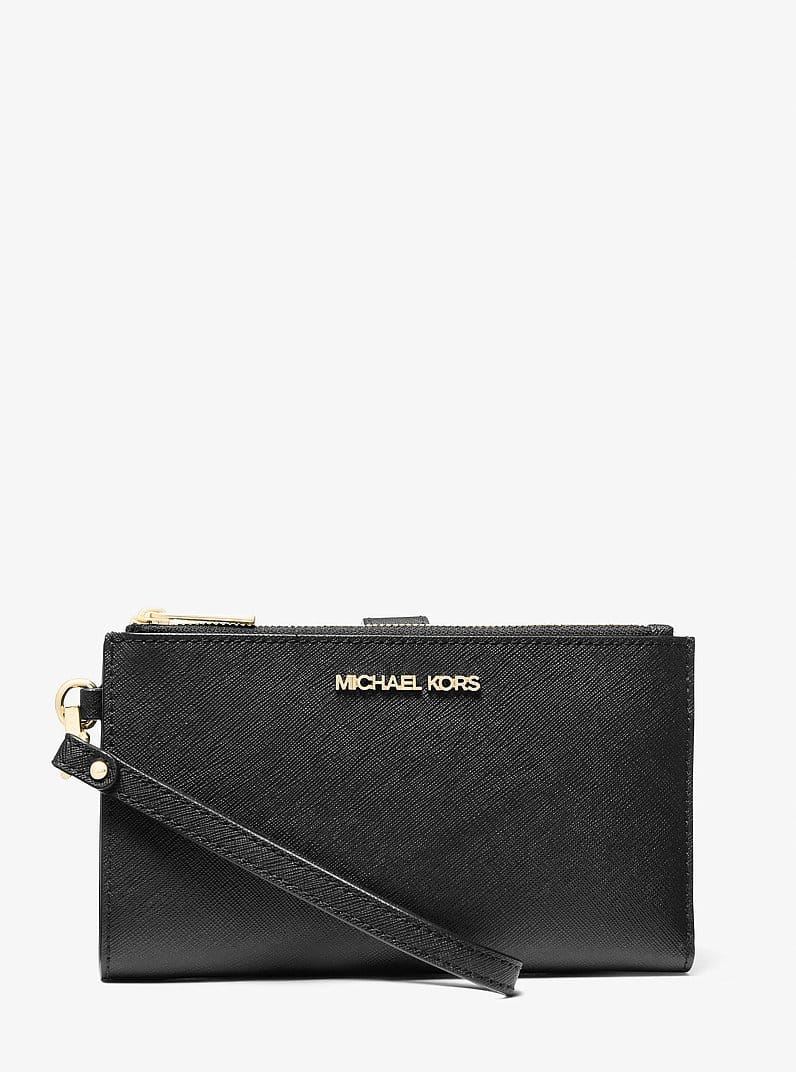 Jet Set Large Leather Smartphone Wristlet Wallet