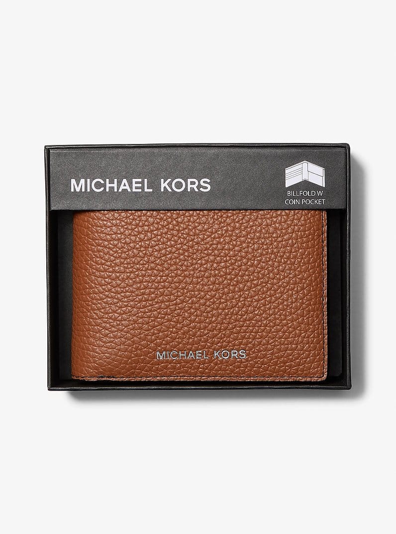 Cooper Pebbled Leather Billfold Wallet With Coin Pouch