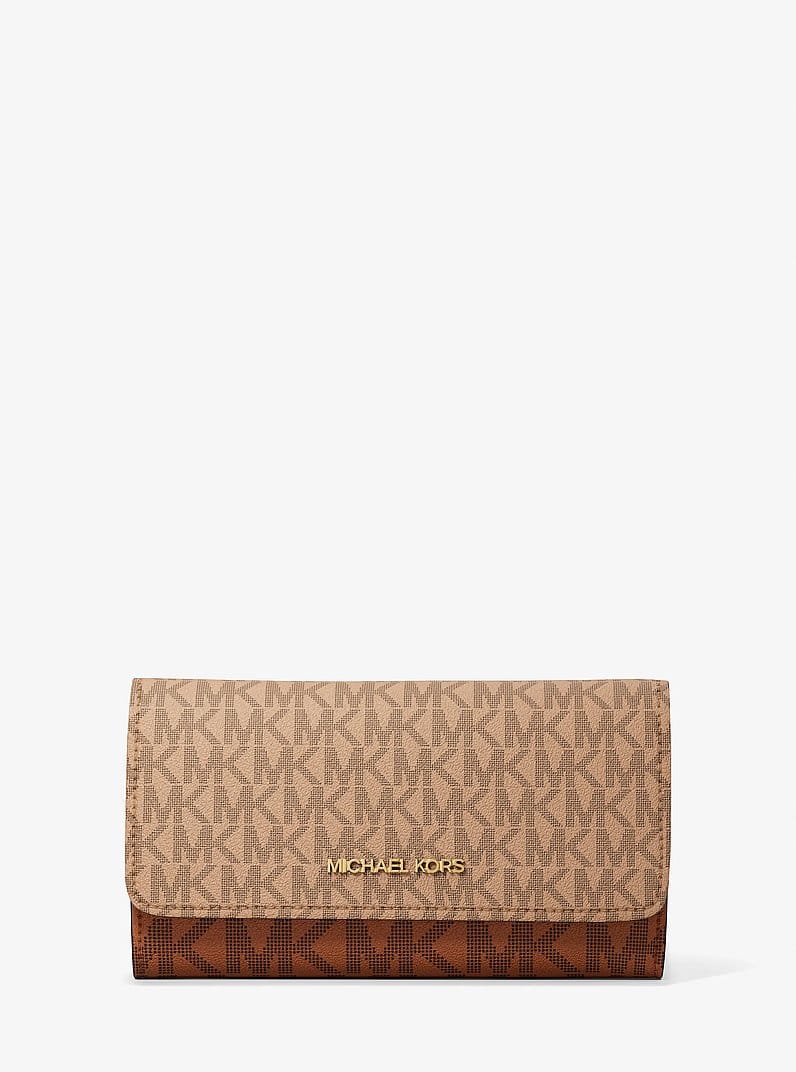 Jet Set Large Signature Logo Tri-Fold Wallet