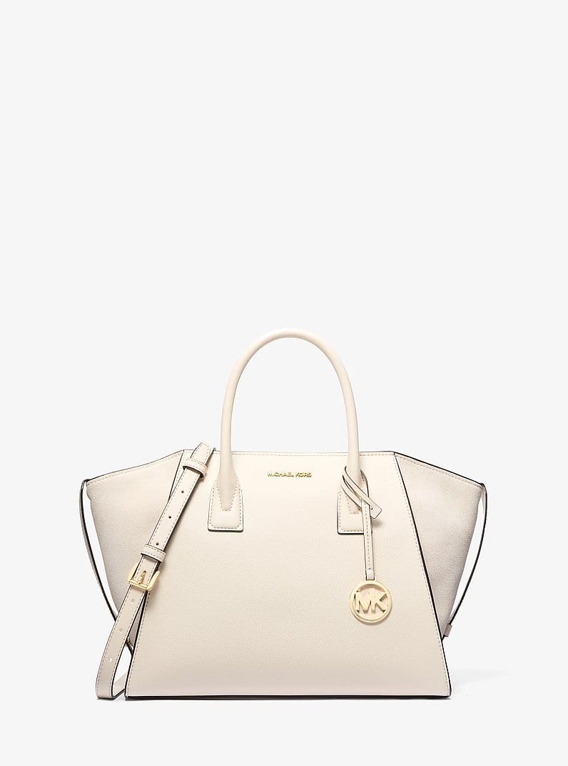 Avril Large Leather and Suede Satchel